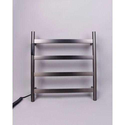 Полотенцесушитель KRAFTTE 44040 Графит лесенка электрический на 4 перекладины из нерж. стали с таймером 475х505х90 мм, 75W t - 50*C