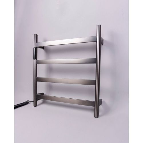 Полотенцесушитель KRAFTTE 44040 Графит лесенка электрический на 4 перекладины из нерж. стали с таймером 475х505х90 мм, 75W t - 50*C