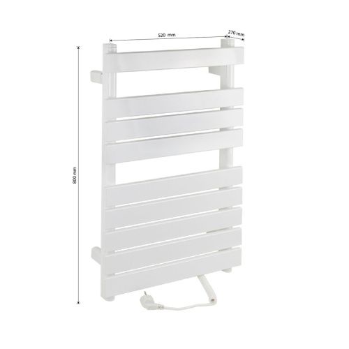 Полотенцесушитель BRIMIX 08160W Белый электрический Лесенка с полкой 800х505х115 мм 130W на 9 перекладин 220-240 В