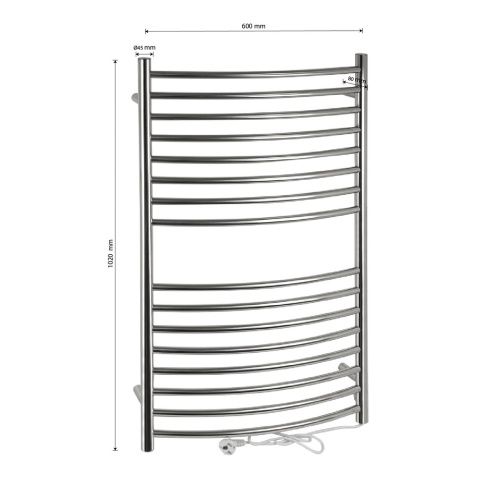 Полотенцесушитель BRIMIX BK110 электрический прямой на 16 перекладин из нерж. стали 1040х610х105, 200W t - 50*C