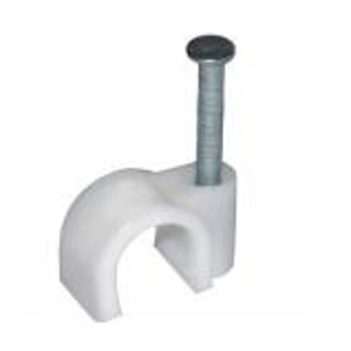 Клипса с гвоздем круглая, белая 5 КЛГ-К-Б полиамид (упаковка 100 шт)