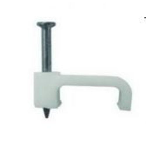 Клипса с гвоздем плоская, белая, черная 8*4 КЛГ-П-Б полиамид (упаковка 100 шт)