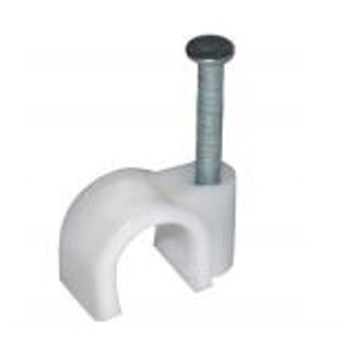 Клипса с гвоздем круглая, белая 7 КЛГ-К-Б полиамид (упаковка 100 шт)