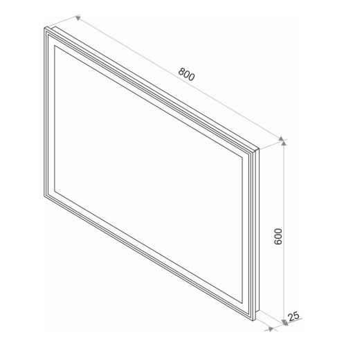 Зеркало Aralia LED 800х600 White с сенсором и подогревом ЗЛП1521