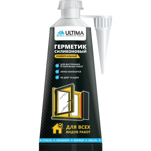 Герметик силиконовый Ultima ULAUT01180 универсальный бесцветный 80 ml в блистере (1к.-12шт.)