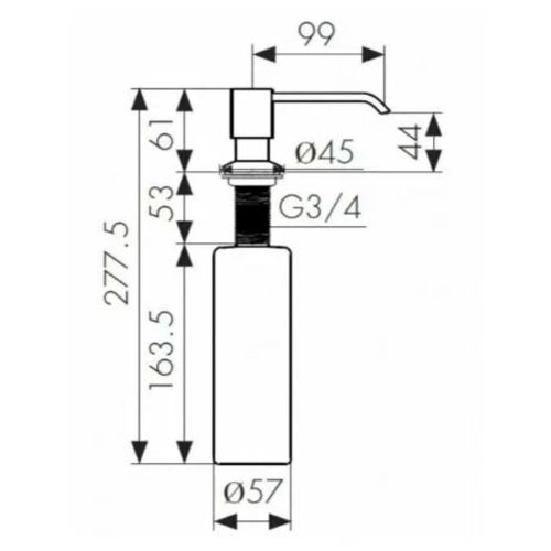Дозатор для кухонной мойки врезной LEDEME L405-2 хром 240 мл механический