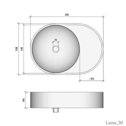 Раковина Madera Luna 50 550*215*410 мм