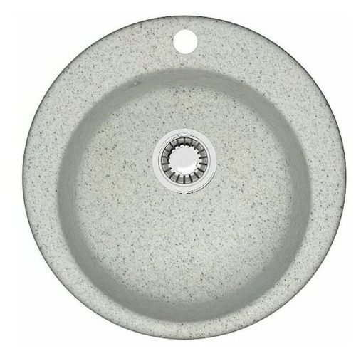 Мойка для кухни врезная Агата 30/Q10 светло-серая из литьевого мрамора, 47.5*37.5 см без сифона