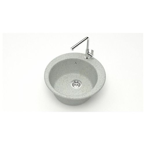 Мойка для кухни врезная Агата 30/Q10 светло-серая из литьевого мрамора, 47.5*37.5 см без сифона