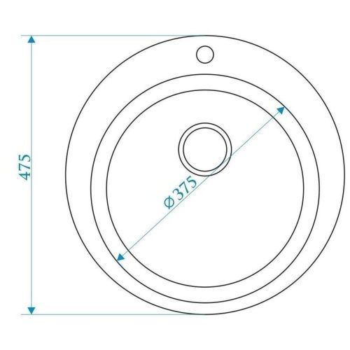Мойка для кухни врезная Агата 30/Q10 светло-серая из литьевого мрамора, 47.5*37.5 см без сифона
