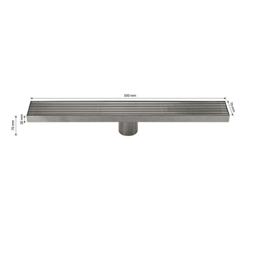 Желоб Санакс 500х68 мм 40048 из нержавеющей стали вертикальный, крышка решетка, с сухим затвором