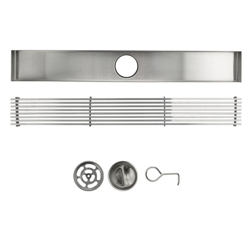 Желоб Санакс 500х68 мм 40048 из нержавеющей стали вертикальный, крышка решетка, с сухим затвором