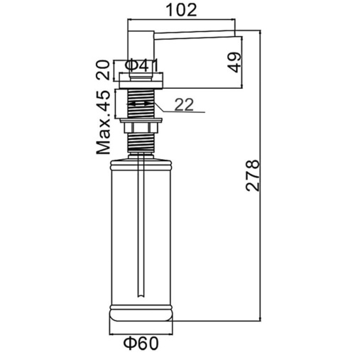 Дозатор для кухонной мойки врезной GERHANS K50403B черный из пластика/латуни, 400 мл механический