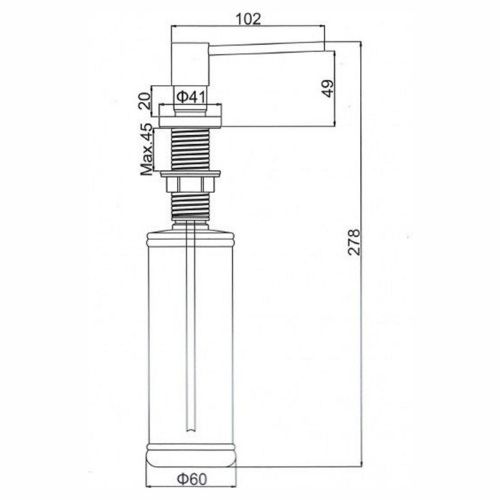 Дозатор для кухонной мойки врезной GERHANS K50403A сатин из пластика/латуни, 400 мл механический