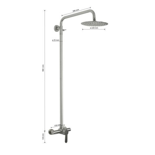 Стойка душевая MAGNUS 9193 из нержавеющей стали (5)