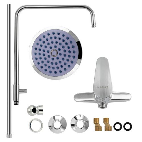 Стойка душевая САТУРН 48014 шаровая с лейкой тропический душ (5)