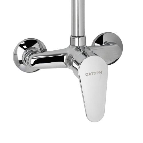 Стойка душевая САТУРН 48014 шаровая с лейкой тропический душ (5)