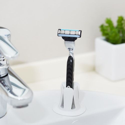 Держатель для зубных щёток и бритвенного станка 1DDZUS_02 на присоске Белый