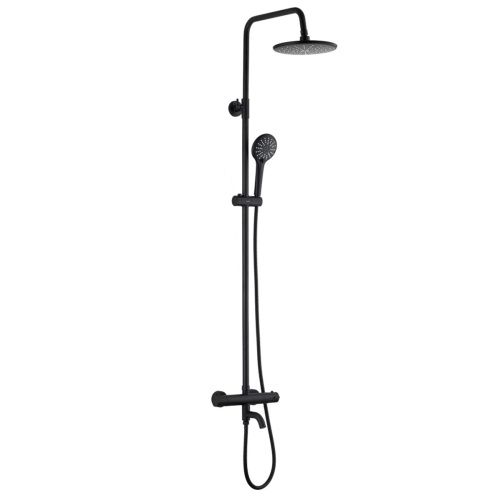 Душевая система OLIVE'S TERMO 34511TMB Черный с термостатом