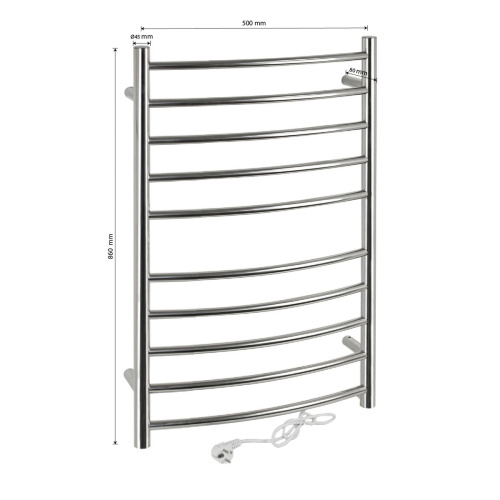 Полотенцесушитель электрический BRIMIX BK109A на 10 перекладин 860х500х80 мм