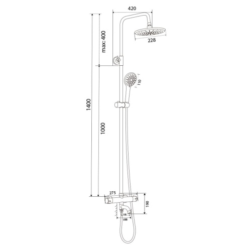 Душевая система OLIVE'S TERMO 34511TM с термостатом