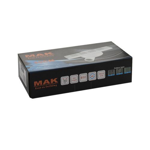 Желоб сливной для душа MAK 31041 из нержавеющей стали 300х60 мм пластик АБС, линейный, горизорнтальный