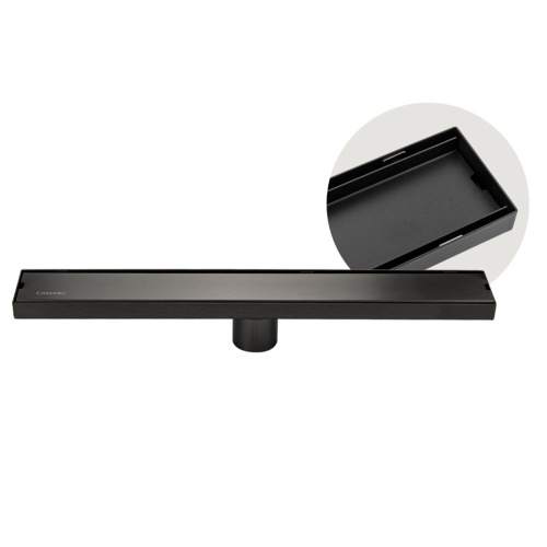 Желоб Санакс 30035 Графит 500х70 мм из нержавеющей стали линейный, вертикальный с зазором под плитку