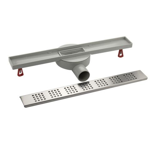 Желоб сливной для душа MAK 51041 из нержавеющей стали 500х60 мм пластик АБС, линейный, горизорнтальный