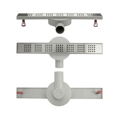 Желоб сливной для душа MAK 51041 из нержавеющей стали 500х60 мм пластик АБС, линейный, горизорнтальный