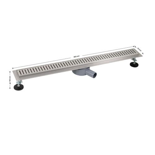 Желоб Санакс 800х70 мм 00140 из нержавеющей стали горизонтальный, с зазором под плитку