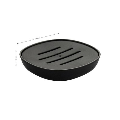 Мыльница настольная Санакс 29037 черная, пластиковая