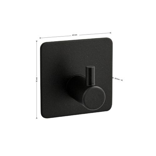 Крючок одинарный BRIMIX 5355 Графит высокопрочный, самоклейка без сверления из нерж. стали SUS 304 (3 шт. в коробке)