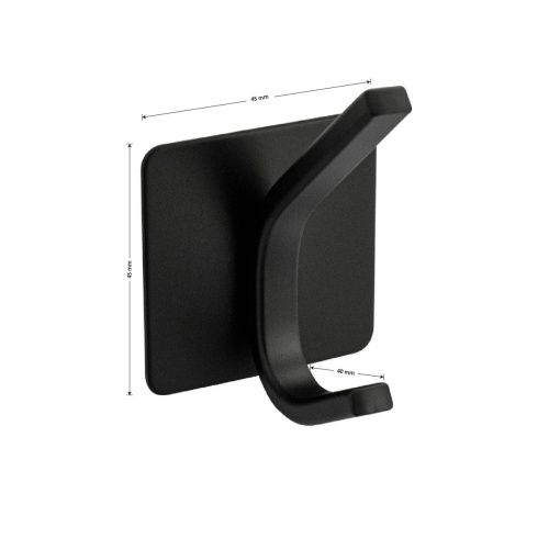 Крючок двойной BRIMIX 5365 Графит высокопрочный, самоклейка без сверления из нерж. стали SUS 304 (2 шт. в коробке)