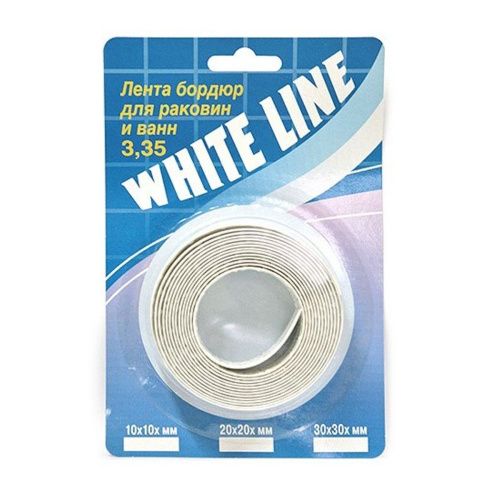 Бордюрная лента для ванной 20х20*3.35 м белая (1/36)