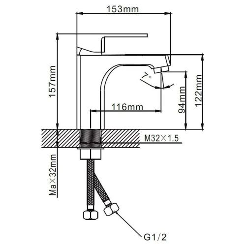 Смеситель для раковины Эверест B10-0277 Белый