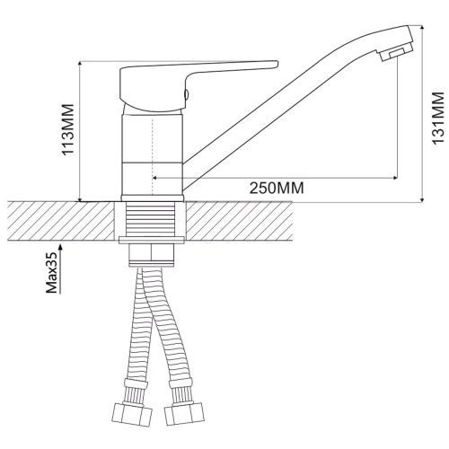 Смеситель для кухни Ammore A5403-C белый