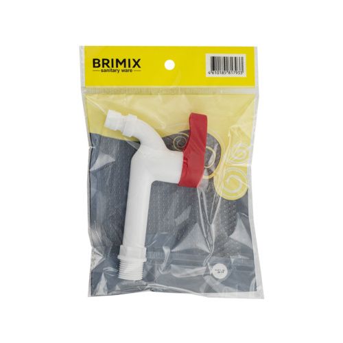 Кран водоразборный BRIMIX 670 1/2 н от стены 12 см, металлокерамика, белый