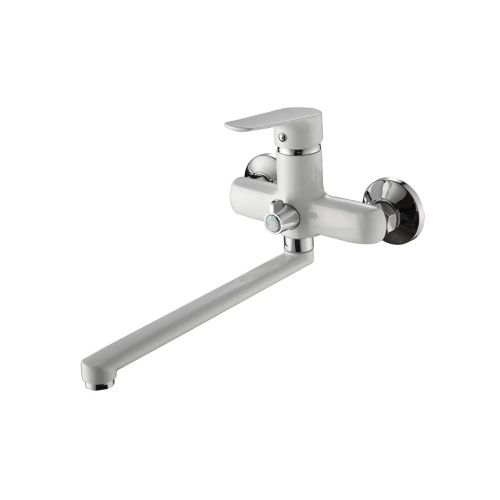 Смеситель для ванны с коротки изливом Ammore A4703-C белый