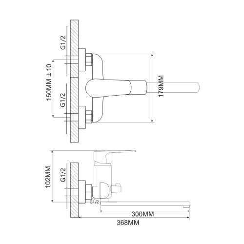 Смеситель для ванны с коротки изливом Ammore A4703-C белый