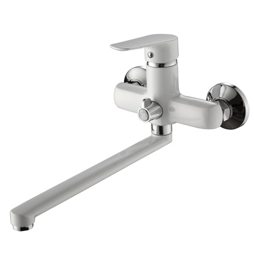 Смеситель для ванны с коротки изливом Ammore A4703-C белый