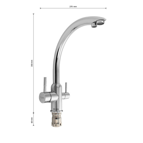 Смеситель для кухни MAGNUS 9266 с подключением к фильтру питьевой воды из нержавеющей стали