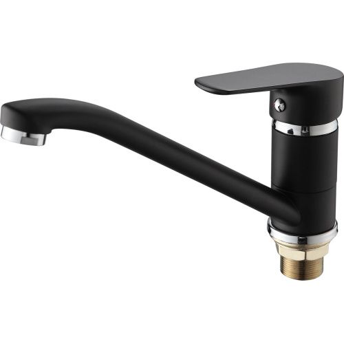 Смеситель для кухни Ammore A5403-A  хром с поворотным изливом чёрный