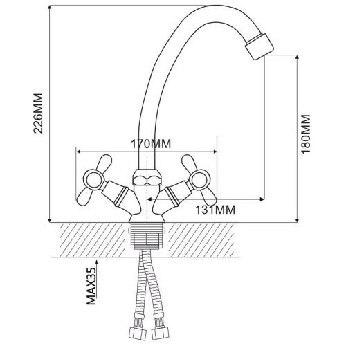 Смеситель для кухни Ammore A5181-B хром