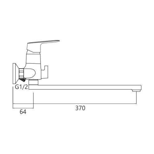 Смеситель для ванны GROSS AQUA 7250520C-35F Flat с длинным изливом (8)