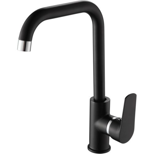 Смеситель для кухни Ammore A5503-A с высоким поворотным изливом чёрный