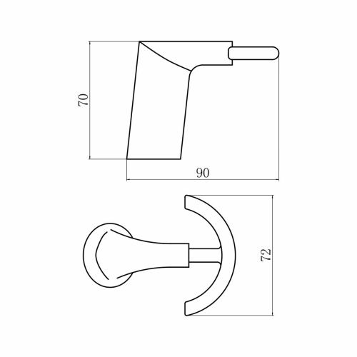 Крючок настенный FASHUN A1805-2-7 Черный двойной