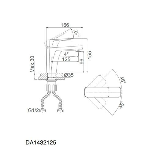 Смеситель для раковины DK Berlin Technische DA1432125 черный матовый