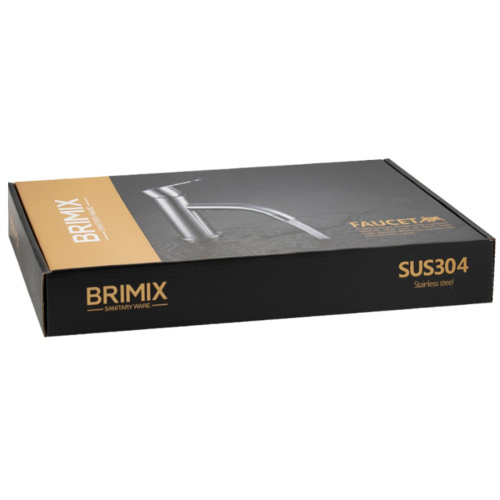 Смеситель для кухни BRIMIX 9318 с гибким изливом черный из нержавеющей стали