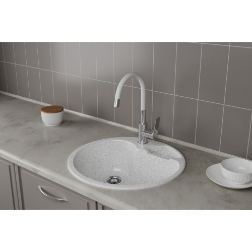 Смеситель для кухни RUSH Siple SI7335-60White с гибким изливом Белый