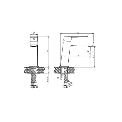 Смеситель для раковины RUSH Thira TR3635-12Black Черный